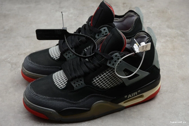 Jordan Retro Off CV9388-001 Bred Air 4 White x 0825